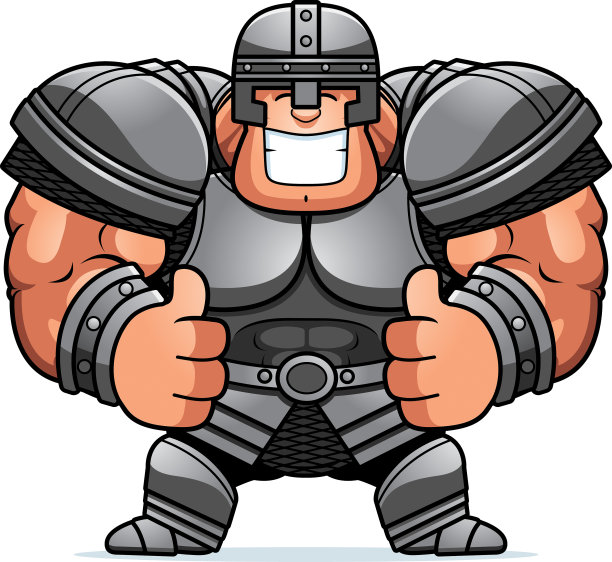 卡通战士竖起大拇指图片下载