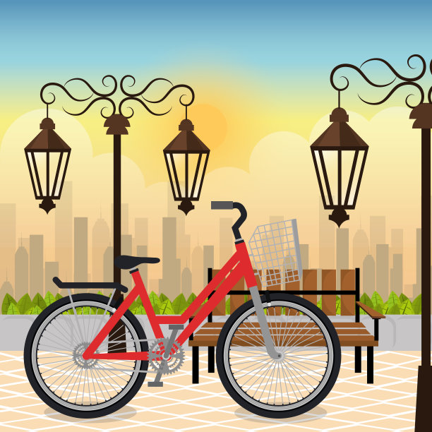 在公园里骑自行车图片下载