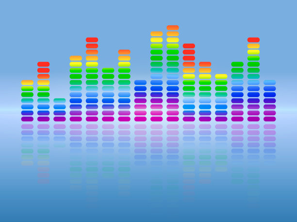 音乐彩虹均衡器与反射。矢量插图。图片下载