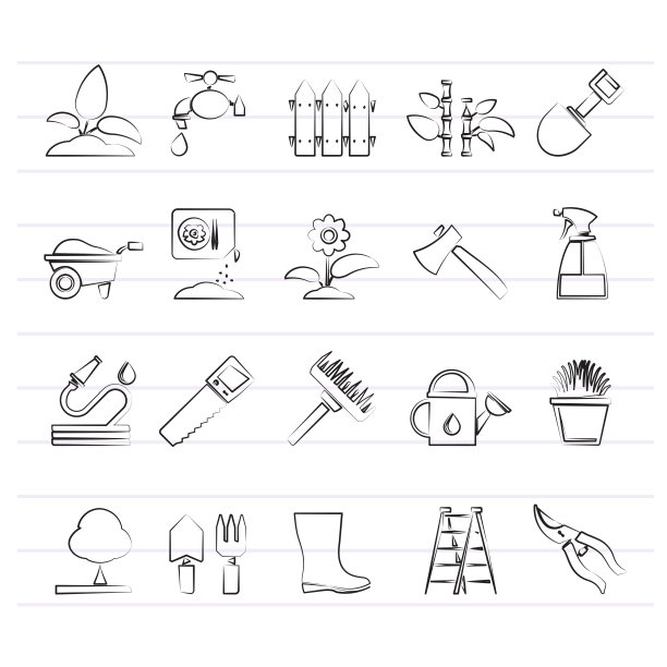 园艺和园艺工具图标图片下载