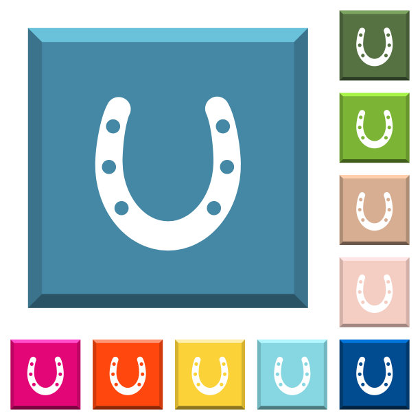 马蹄形白色图标上的边缘方形按钮图片下载