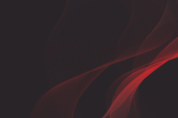 抽象的亮红色波浪横幅设计图片下载