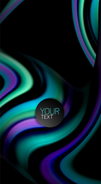 抽象波浪线流体彩虹风格的颜色条纹在黑色的背景。艺术插图的展示，应用程序墙纸，横幅或海报图片下载