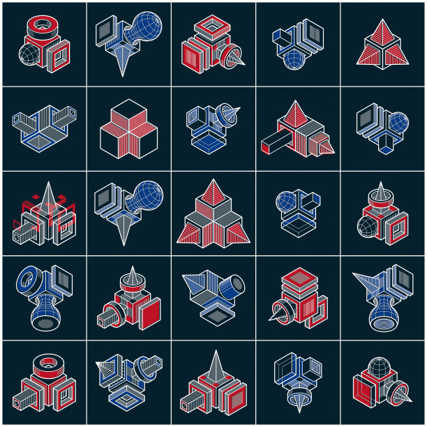 不同工程构造集合，抽象向量集合。图片下载