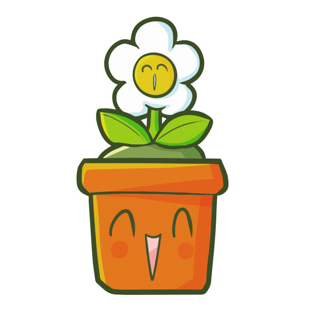 花盆上的花笑得很开心图片下载