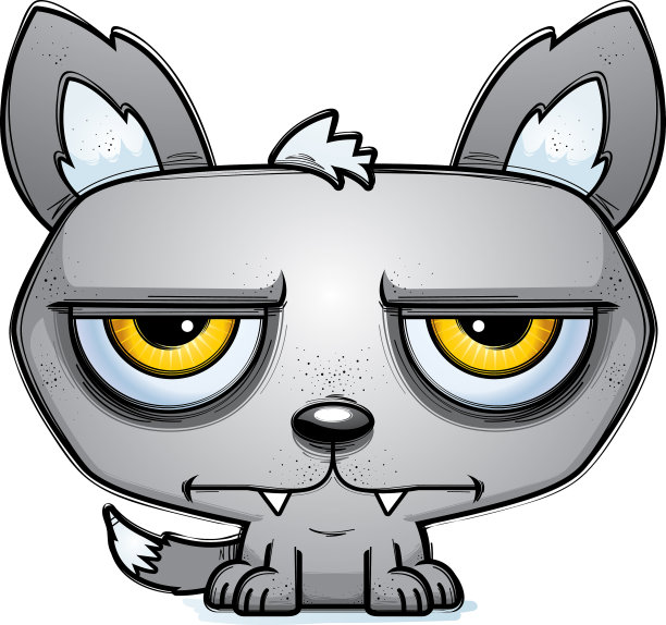 冷静的小卡通狼图片下载