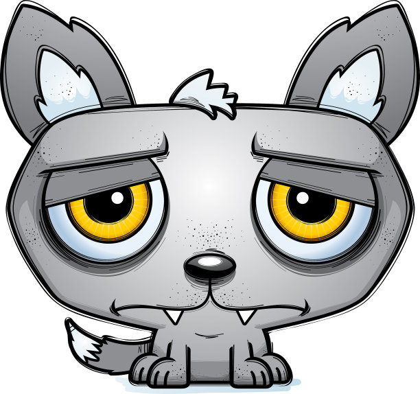 沮丧的小卡通狼图片下载