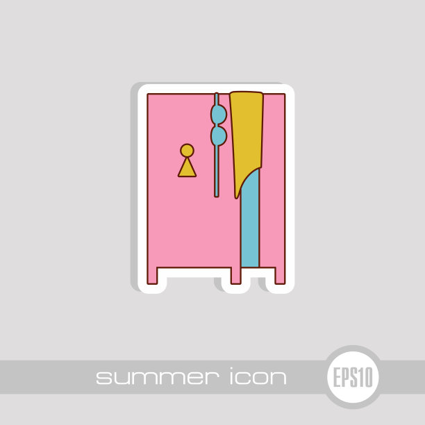 海滩上的衣帽间。夏天。假期图片下载