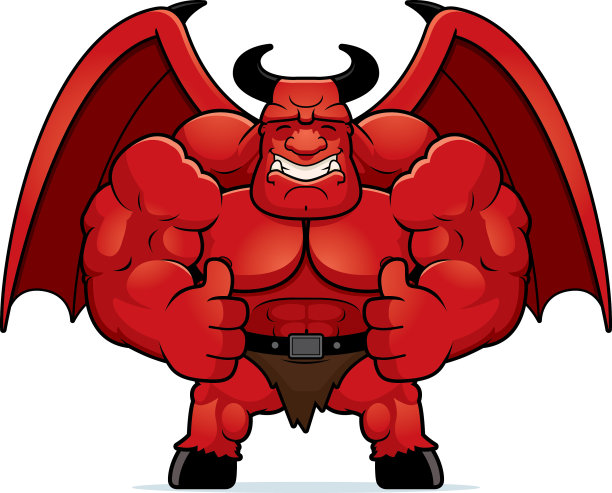 卡通恶魔竖起大拇指图片下载