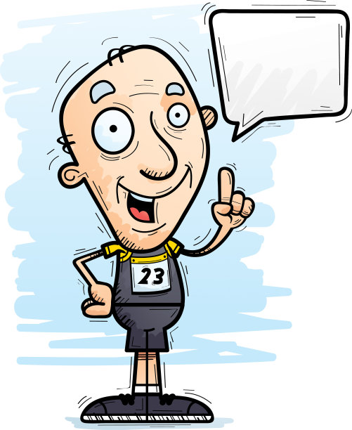 卡通资深田径运动员说话图片下载