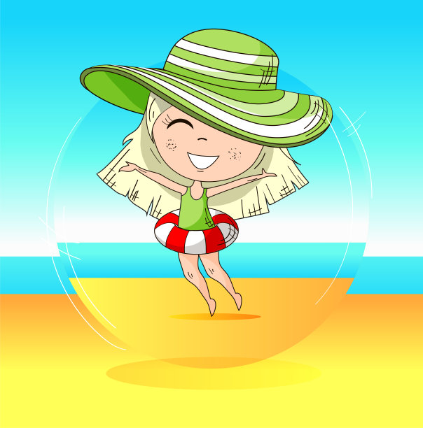 卡通女孩-这个夏天的象征图片下载