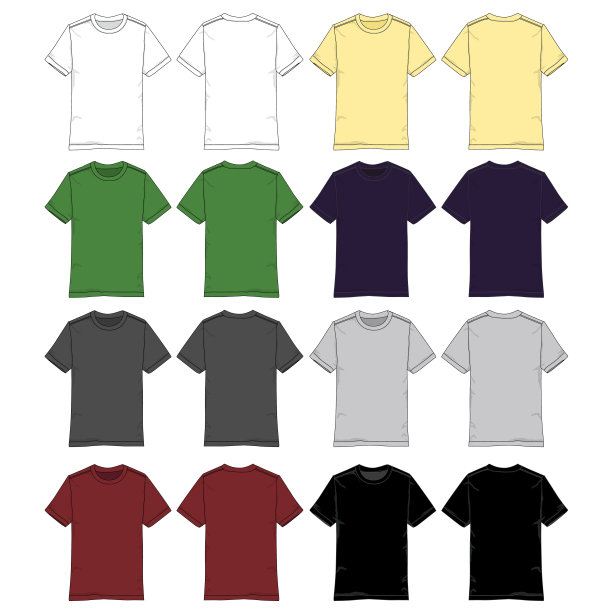 男士t恤矢量模板图片下载