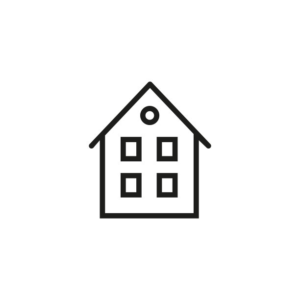 两层楼的房子线图标图片下载