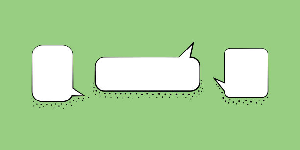 设置语音气泡设计模板。矢量插图在复古风格。素材图片