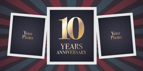 10周年矢量图标图片下载