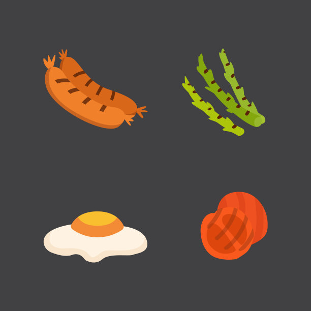 烧烤的图标集。烧烤食品，烧烤，烤肉，牛排卡通矢量插画。图片下载