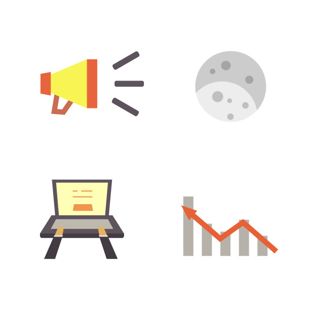 Token ICO矢量插图和区块链技术图标。图片下载