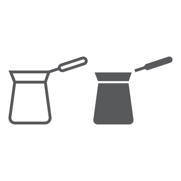 土耳其cezve线条和符号图标，咖啡和咖啡，土耳其咖啡符号矢量图形，白色背景上的线性图案，eps 10。图片下载