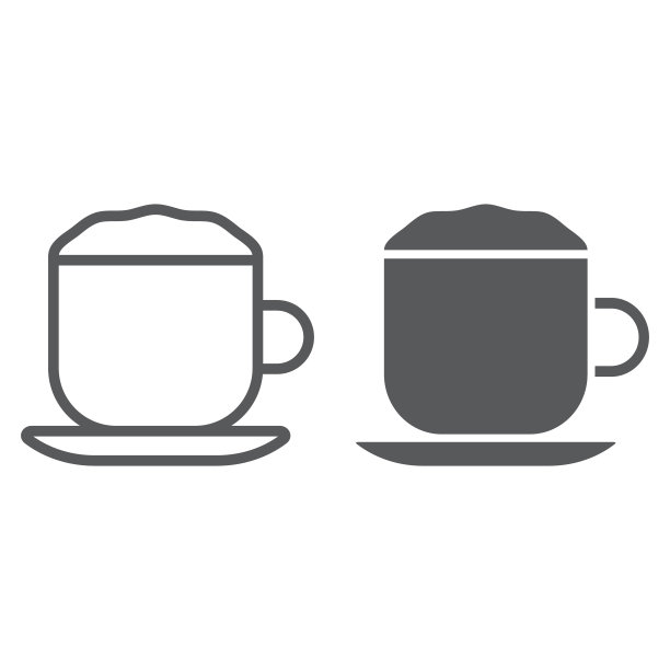 卡布奇诺线和象形图标，咖啡和咖啡馆，杯子符号矢量图形，白色背景上的线性图案，eps 10。图片下载