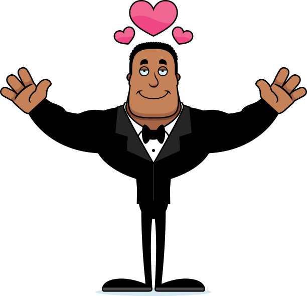 卡通新郎拥抱图片下载