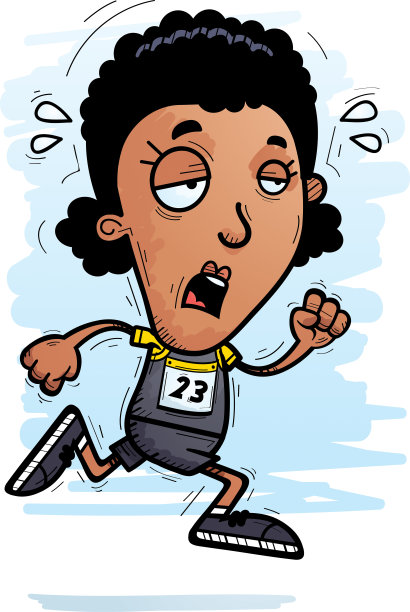疲惫的卡通黑人田径运动员图片下载