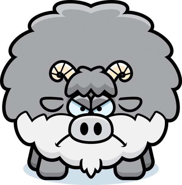 愤怒的卡通山羊图片下载