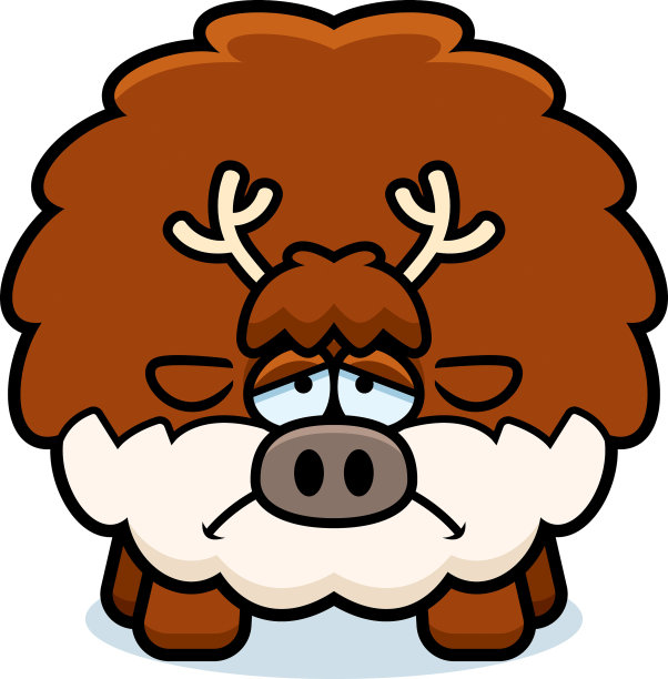 悲伤的卡通驯鹿图片下载