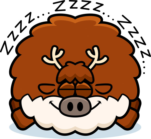 卡通驯鹿睡觉图片下载