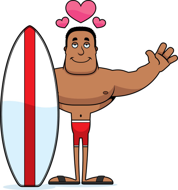 卡通冲浪者拥抱图片下载