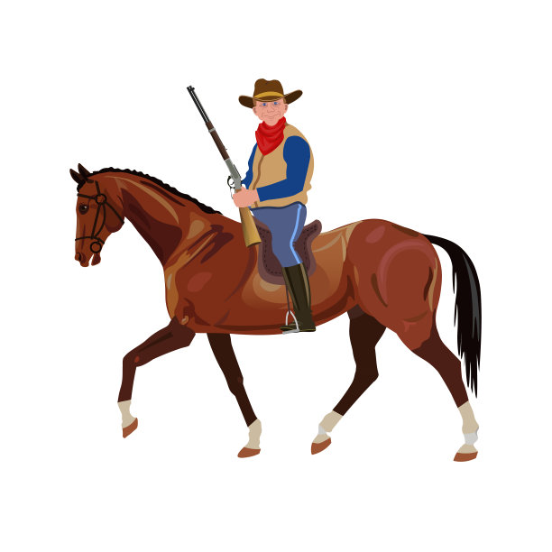 牛仔骑着马图片下载