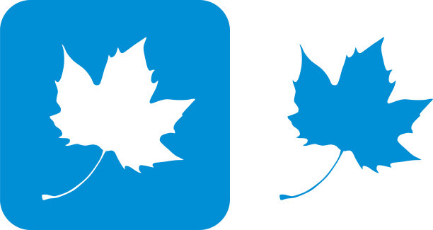 蓝色枫叶图标图片下载