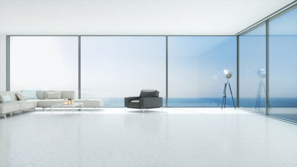 当代极简主义室内海景图片下载