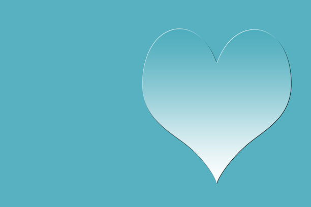 画在蓝色背景上的心形。图片下载