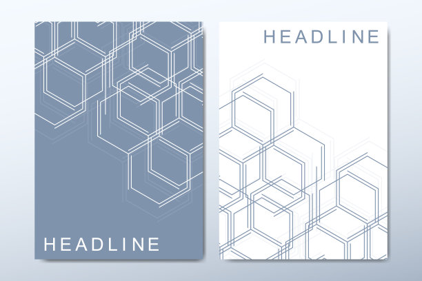 可编辑矢量模板的小册子，封面，传单，年度报告，传单。六角形结构的最小抽象构图。未来几何模板。医学，科学，技术背景图片下载