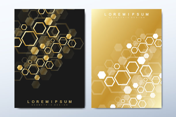 商业矢量模板的小册子，封面，传单，年度报告，传单。极简的六边形结构组成。未来几何模板。科学、医学、技术背景图片下载