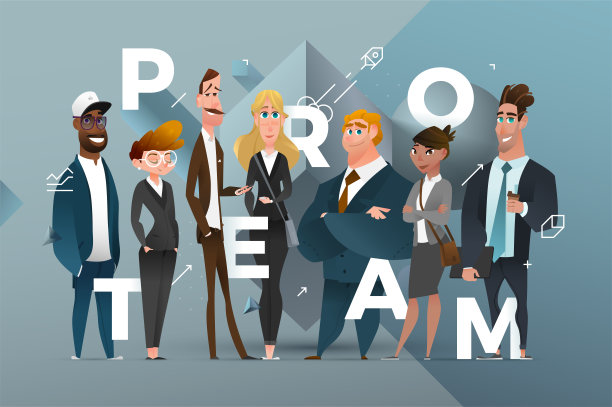 抽象的卡通人物商业横幅设计图片下载