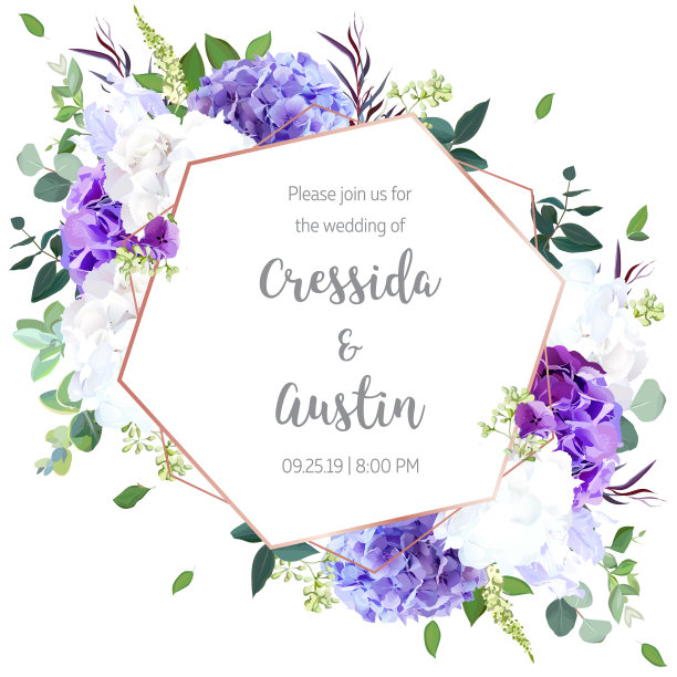 花卉几何矢量设计框架。图片下载