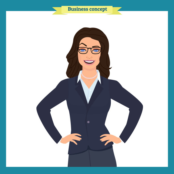 女商人角色矢量设计。业务人员咨询图片下载
