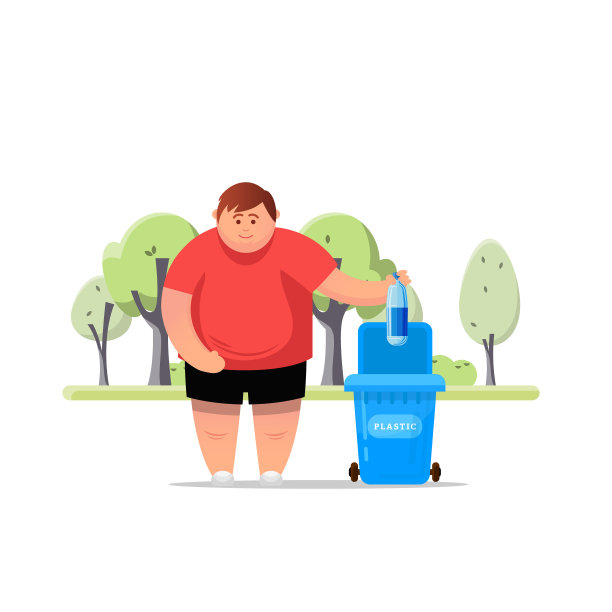 男子用手把垃圾扔进一个塑料瓶里图片下载