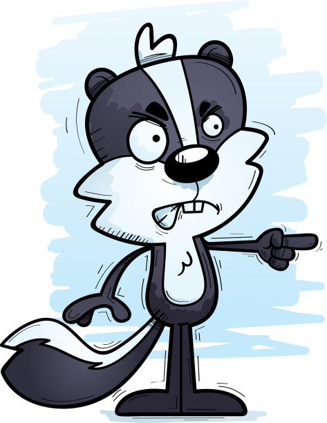 愤怒的卡通雄性臭鼬图片下载