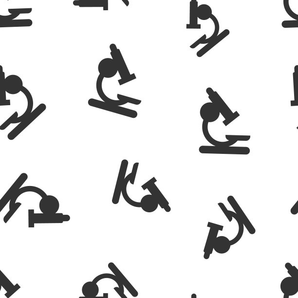 显微镜实验室图标无缝图案背景。商业概念矢量插图。显微镜符号模式。图片下载