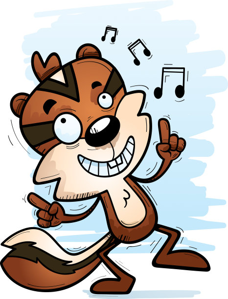 卡通雄性花栗鼠跳舞图片下载