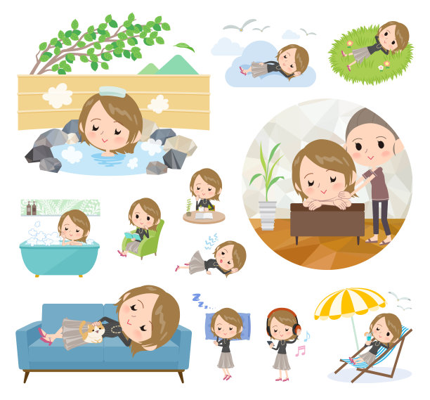 短发，黑色高领女性，放松图片下载