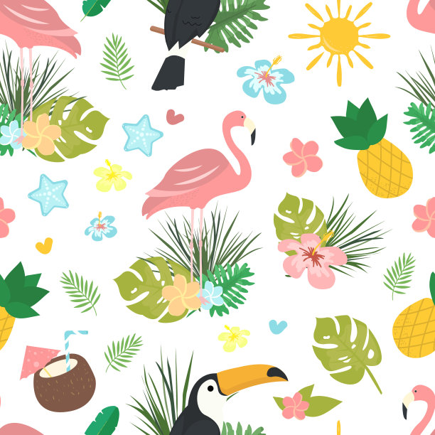 无缝矢量卡通涂鸦图案。用于印刷，网页设计，海报模板。趣味元素集合图片下载