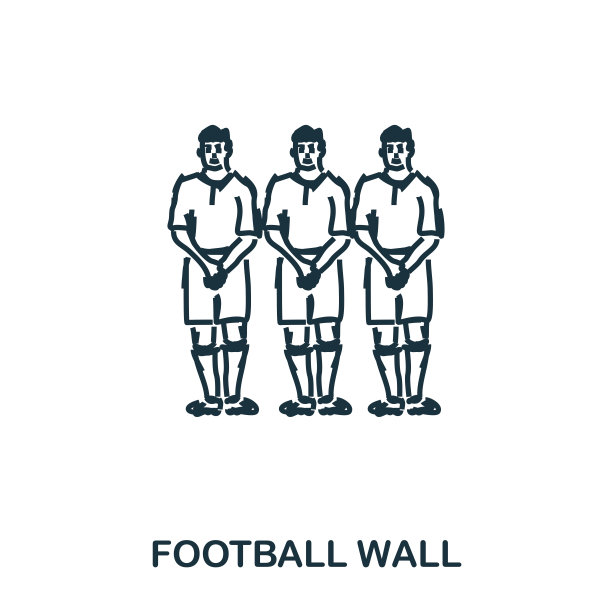足球墙图标。移动应用程序，打印和更多的使用。简单元素唱歌。单色足球墙图标插图。图片下载