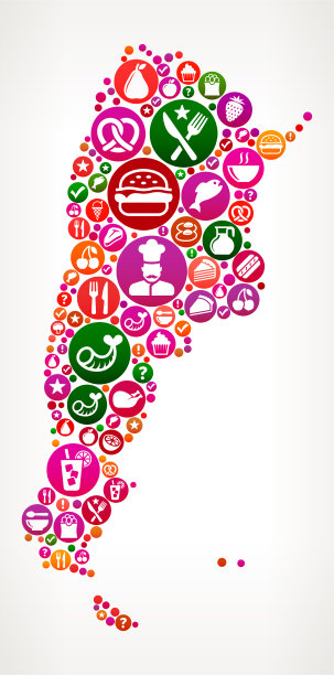 阿根廷食物和饮食矢量图标背景图片下载