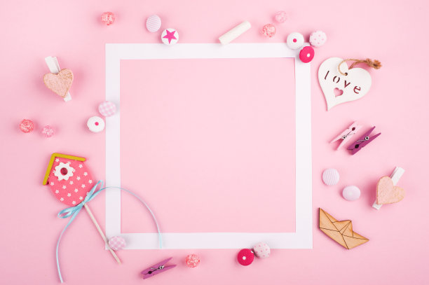 空的白色框架和diy装饰图片下载