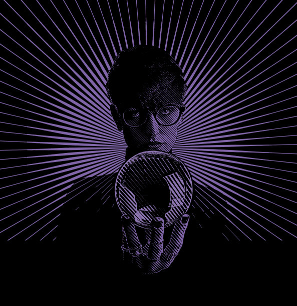 美丽的算命先生拿着水晶球图片下载