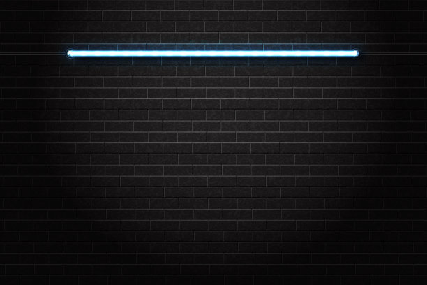 矢量现实隔离霓虹灯管的墙壁背景装饰和覆盖。图片下载