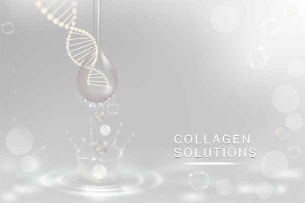 白色胶原蛋白滴液，化妆品广告背景即用，奢侈护肤广告图片下载